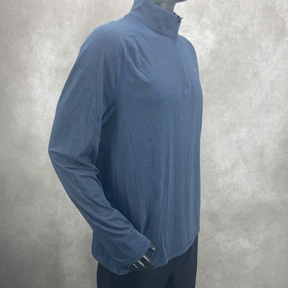 Merino Blend by Paradox Men's XL 1/4 Zip Long Sleeve Shirt Navy Dri-Release Base - Picture 4 of 8